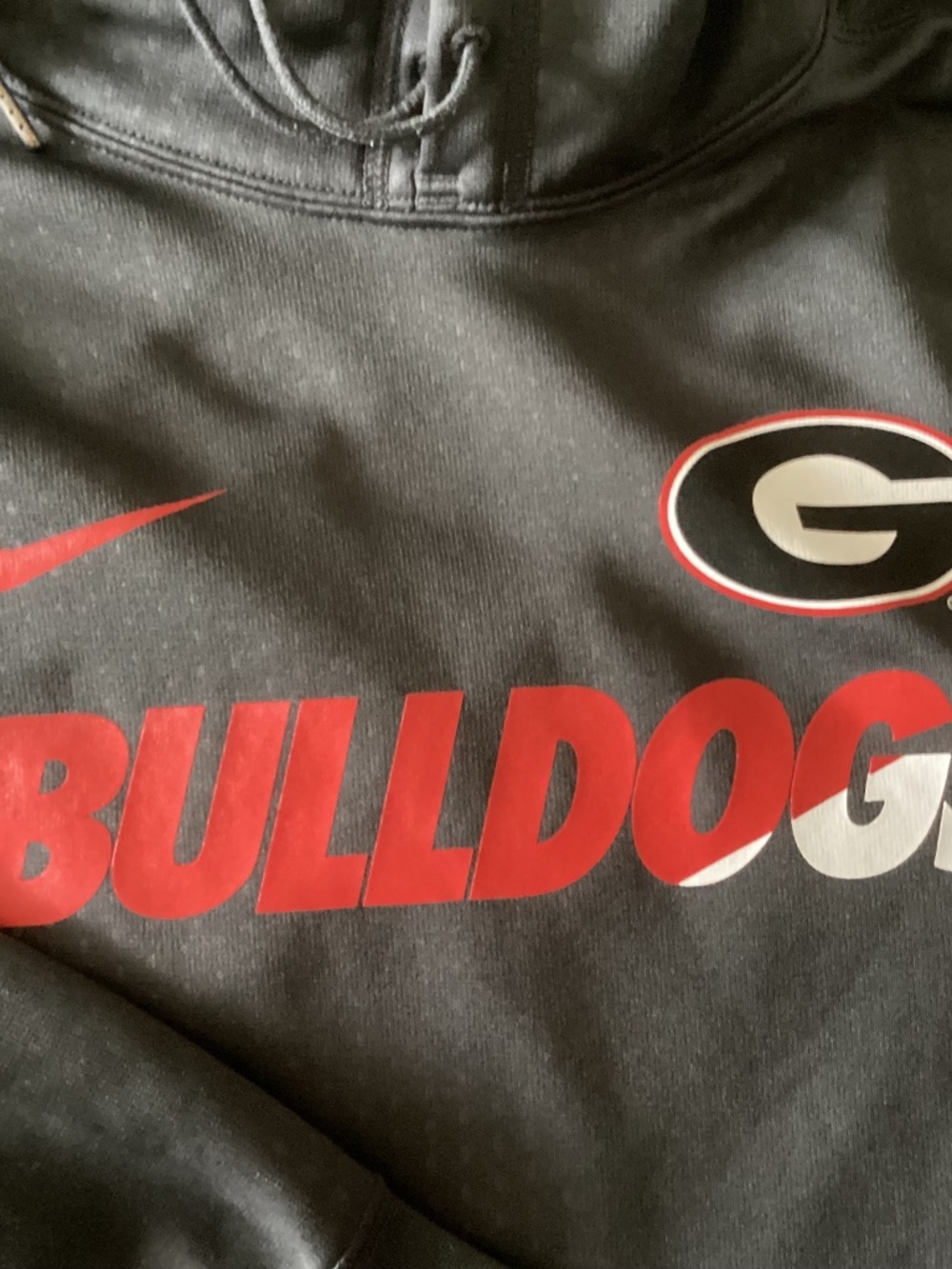 Mens University of Georgia Bulldogs Nike Thermalock Fit Hoodie Kangaroo Pocket L